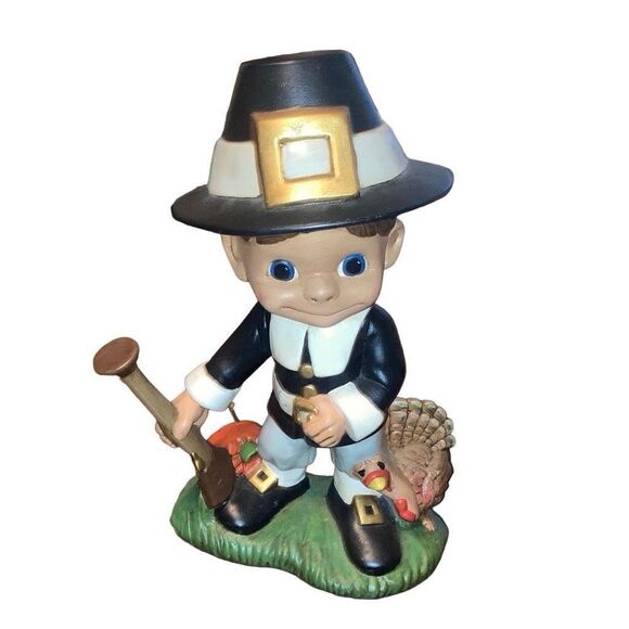 Vintage 60s Rare Atlantic Mold Hand Painted Thanksgiving Hunting Turkey Figurine - Picture 1 of 5